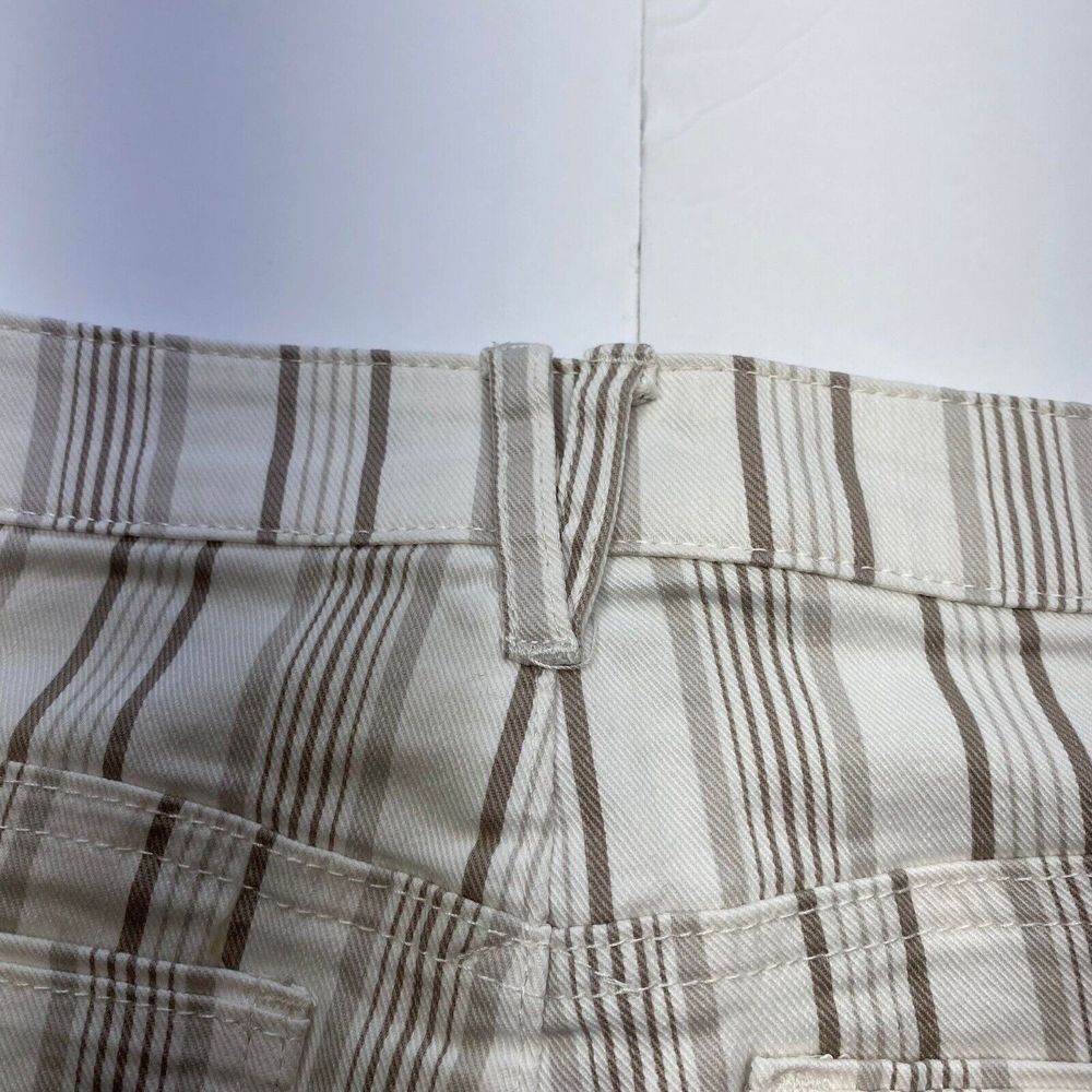 NEW Democracy Shorts Womens Size10 Cream Striped Ab Solution Mom Denim Jean - Picture 13 of 16